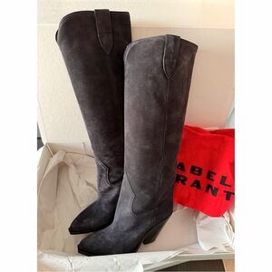 Isabel Marant Black Suede Knee-High Boots – New Size 41